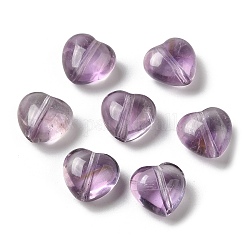 Perles d'améthyste naturelle, cœur, 9.5~10x10~10.5x6.5mm, Trou: 1.2mm