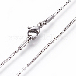 Collares de cadena de coreana de 304 acero inoxidable, con cierre de langosta, color acero inoxidable, 19.49 pulgada (49.5 cm)