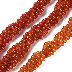 Natural Carnelian Beads Strands, Grade AB, Round, 8mm, Hole: 0.8mm, about 44~47pcs/strand, 14.80~14.96 inch(37.6~38cm)