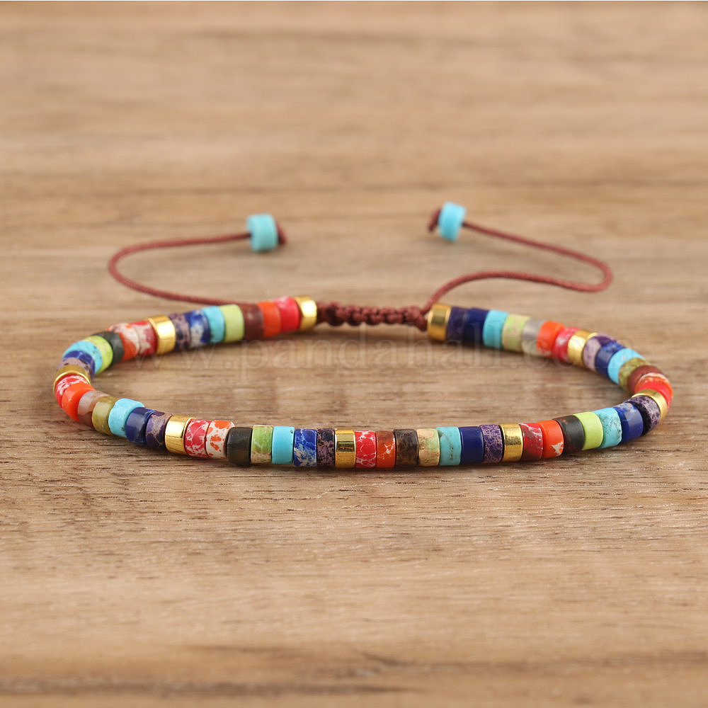 Bracelets tressés en perles de pierres précieuses naturelles et synthétiques en gros pour