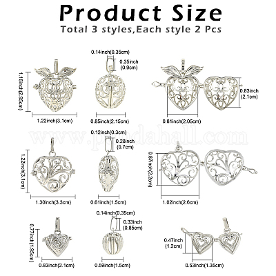 6 шт. подвески-клетки из латуни и сплава в двух стилях&nbsp;FIND-YW0011-82-1