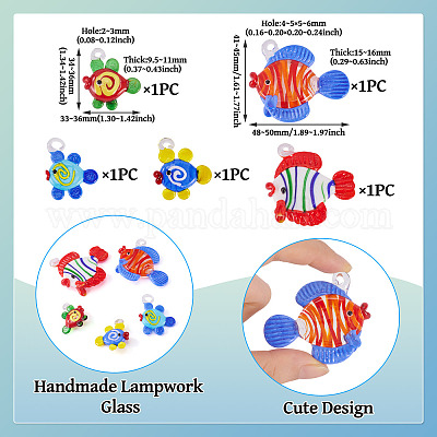 5шт 5 цвета подвески ручной работы лэмпворк&nbsp;LAMP-TA0002-14-1