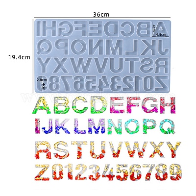 Силиконовые Молды для букв A~Z и цифр 0~9 своими руками&nbsp;DIY-YWC0004-12-1