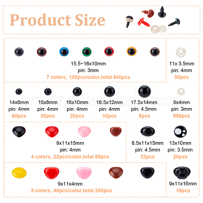 Plastic Safety Eyes Mixed Size For Amigurumi Toys 4.5mm -15mm can choose -  AliExpress