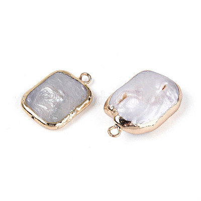 Прямоугольные подвески из натурального жемчуга кеши&nbsp;LS-PEAR-S020-D10-1