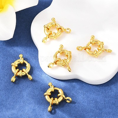 Латунная застежка пружинного кольца&nbsp;KK-L082B-01G-1