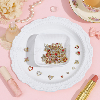 80 шт. 16 стиля кабошонов из сплава стразов в форме сердца&nbsp;MRMJ-MA0001-01-1