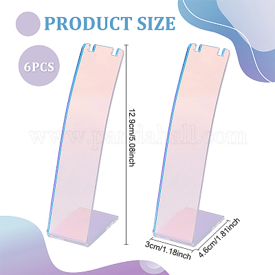 Акриловые висячие серьги с наклоном назад&nbsp;LS-EDIS-WH0012-43-1