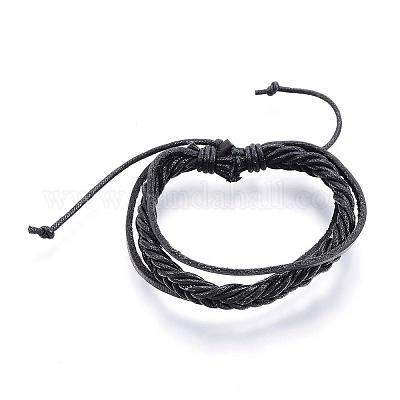 Регулируемый кожаный шнур многожильных браслеты BJEW-P099-01-1