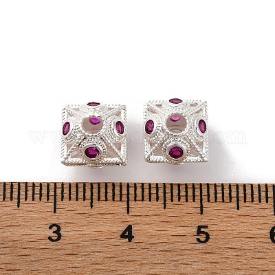 Латунные микро проложить кубического циркония бусы KK-C071-01P-1