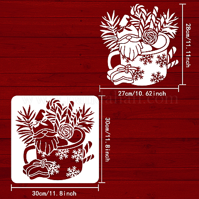 Wholesale FINGERINSPIRE Santa Claus Candy Cup Stencil 30x30cm Reusable  Christmas DIY Art Craft Template Reusable Large Drawing Painting Stencil  for Painting on Window Wood Signs Christmas Home Decor 