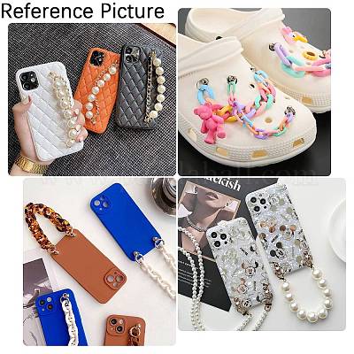 Прозрачные акриловые мобильные ремешки с бусинами HJEW-JM00421-1