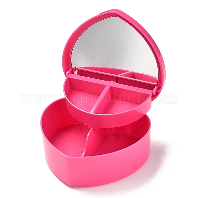 Large Heart Plastic Box With Unmovable 5 Grids, Clear/pink/blue/purple  Heart Box, Jewelry Storage Craft Box, Heart Shape Plastic Container -   Canada