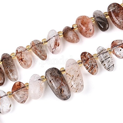 Нити бусин из рутилированного кварца из натурального черного золота&nbsp;G-Z091-A29-1