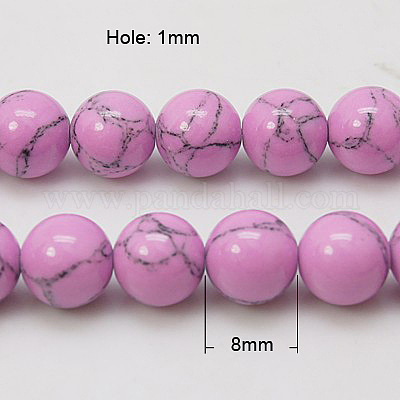 Chapelets de perles en turquoise synthétique&nbsp;X-TURQ-H038-8mm-XXS14-1
