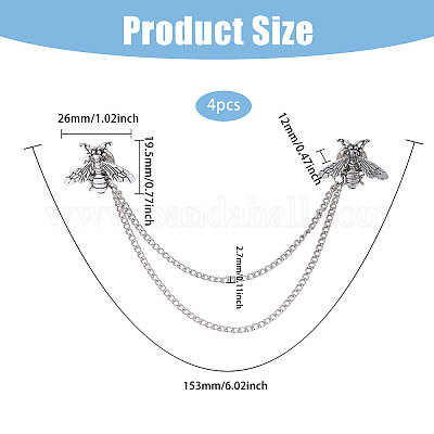 4 шт. брошь-цепочка в виде пчелы из сплава&nbsp;FIND-CA0011-13AS-1