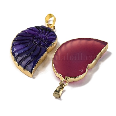 Естественно агат кристалл гальванических раковины подвески G-F168-14-M-1