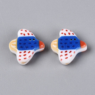 Печатные непрозрачные бусины из смолы&nbsp;RESI-N043-24A-1