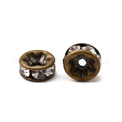 Messing Strass Zwischen perlen&nbsp;X-RB-A014-Z8mm-01AB-NF-1