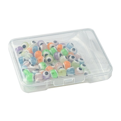 70 шт. двухцветных светящихся и печатных непрозрачных акриловых бусин&nbsp;LACR-FS0001-01-1