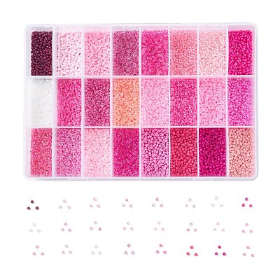 288 г 24-х цветных стеклянных бусин&nbsp;SEED-JQ0005-01G-2mm-1