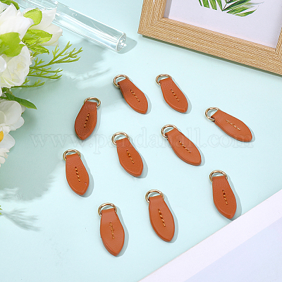 10 шт. головки молнии из коровьей кожи&nbsp;PURS-CL0001-19B-1