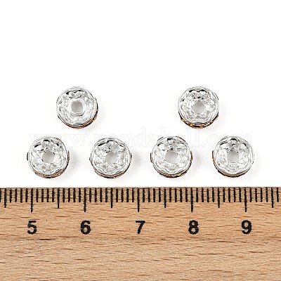 Perles séparateurs en laiton avec strass&nbsp;X-RB-A014-Z8mm-17S-1