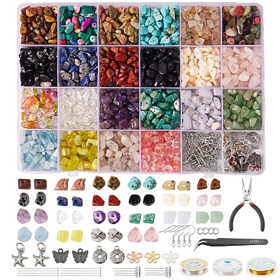 Jewelry Making Kits DIY Earring Bracelet Set with Stone Beads Earring  Findings Jump Ring Copper Wire and Elastic Crystal Thread