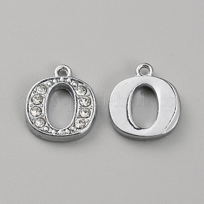 Подвески сплава Rhinestone ALRI-WH0006-03P-00-1