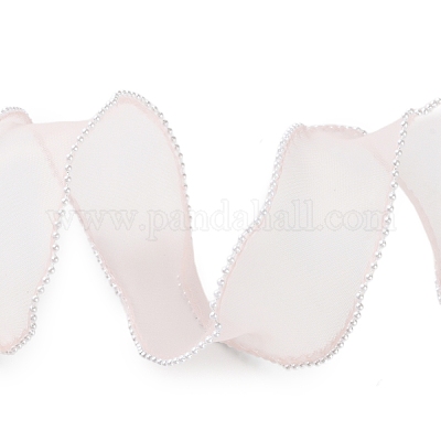 5 ярд сетчатой ленты с жемчужной окантовкой из АБС-пластика для изготовления бантов OCOR-B004-01A-01-1