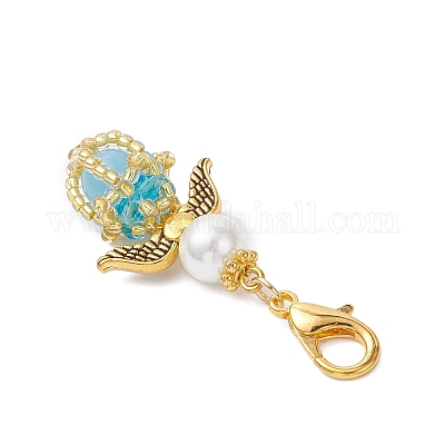 Подвески из светящегося акрила и стеклянных бусин ручной работы HJEW-MZ00379-05-1