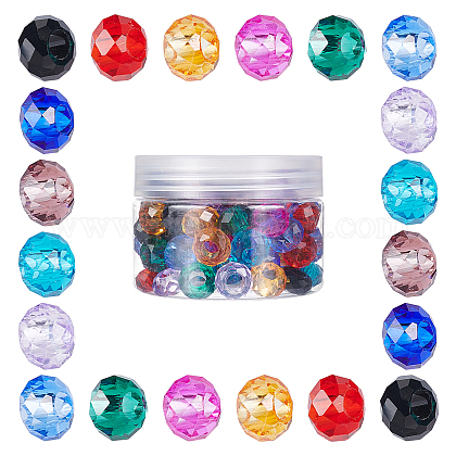 SUNNYCLUE 100Pcs 10 Colors Glass European Beads GPDL-SC0001-03-1