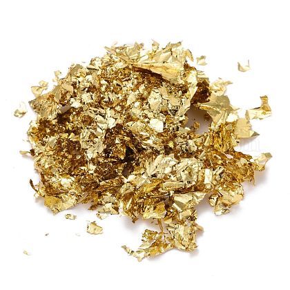ホイルフレーク  diyの金箔フレーク  エポキシジュエリーアクセサリーフィラー用  ゴールド  箱：2.9x1.6センチメートル X-DIY-E032-02B-1