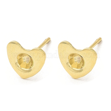 Accessoires pour boucles d'oreilles coeur 201 en acier inoxydable STAS-Q315-01G-1
