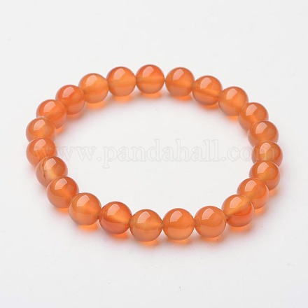Bracelets extensibles avec perles en agate naturelle X-BJEW-F203-08-1