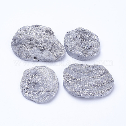 Electroplate Natural Druzy Agate Beads G-P252-01D-1