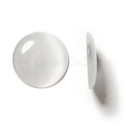 キャッツアイガラスカボション  半円/ドーム  ホワイト  直径約16mm  厚さ3mm CE071-16-1-1