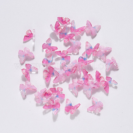 3D樹脂カボション  ネイルアートスタッド  ネイルアートの装飾の付属品  蝶  フラミンゴ  7.5x7~8x2~3mm MRMJ-R090-18-506-1