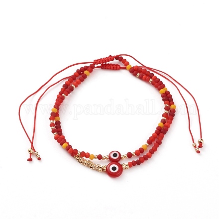 Ensembles de bracelets de perles tressés avec cordon de nylon réglable BJEW-JB05790-01-1
