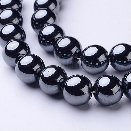 Non magnetici perle ematite sintetico fili X-G-H1624-12mm-1-1