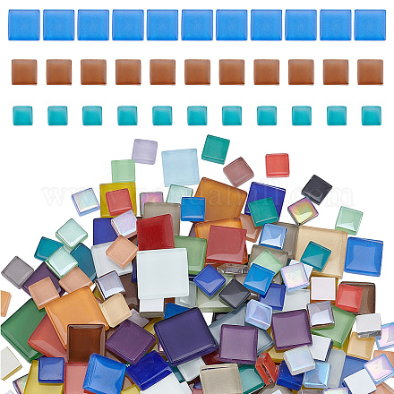 Ahadermaker 190pcs 3 Stile Mosaikfliesen Glascabochons DIY-GA0003-69-1