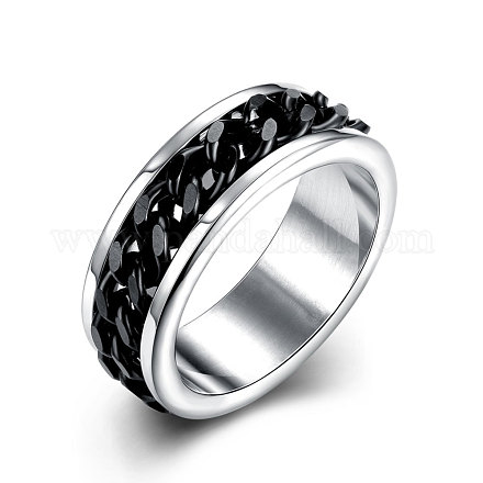Fashionable 316L Titanium Steel Wide Band Rings for Men RJEW-BB07118-10-1