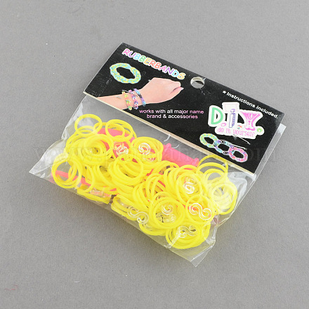 DIY Rubber Loom Bands Refills with Accessories X-DIY-R011-03-1