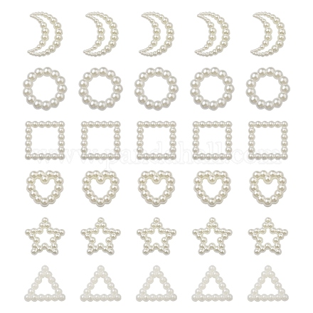 120 pièces 6 anneaux de liaison en plastique ABS imitation perle OACR-FS0001-02-1