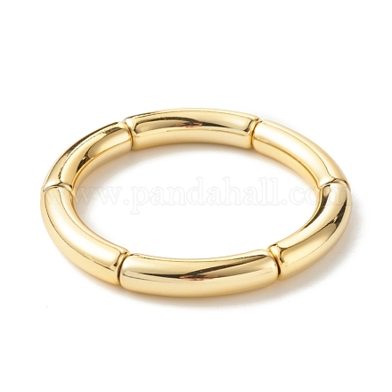 Grosso braccialetto elasticizzato con perline in tubo curvo acrilico per donna BJEW-JB07628-1
