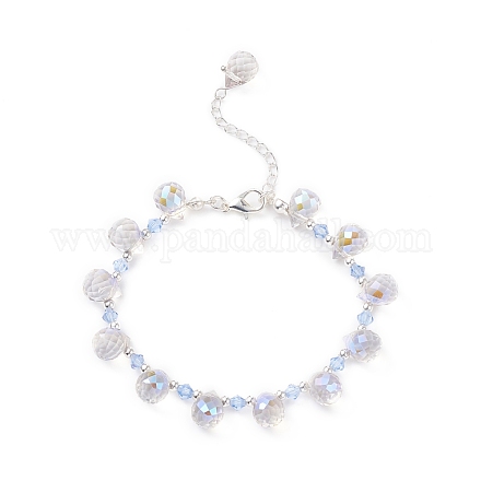 Bracelet en perles de verre en forme de larme de cristal autrichien imitation BJEW-TA00171-01-1