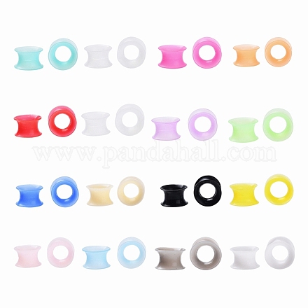 32 pièces 16 couleurs silicone mince oreille jauges chair tunnels bouchons FIND-YW0001-17C-1