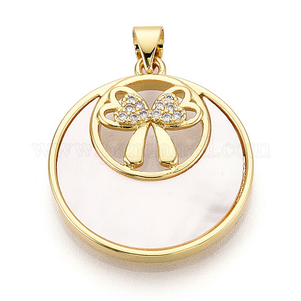 Латунные микропаве прозрачные подвески с фианитом KK-N268-62G-1