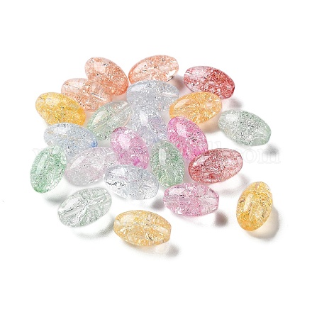 Perles en verre craquelé transparentes GLAA-B015-14-1