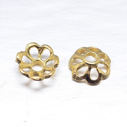 Real 18K Gold Plated Multi-Petal Sterling Silver Bead Caps STER-M100-02-1